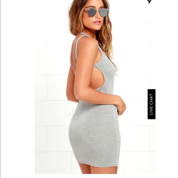 Lulus Dresses & Skirts - NWOT Lulus Light grey Body-con Rib knit dress